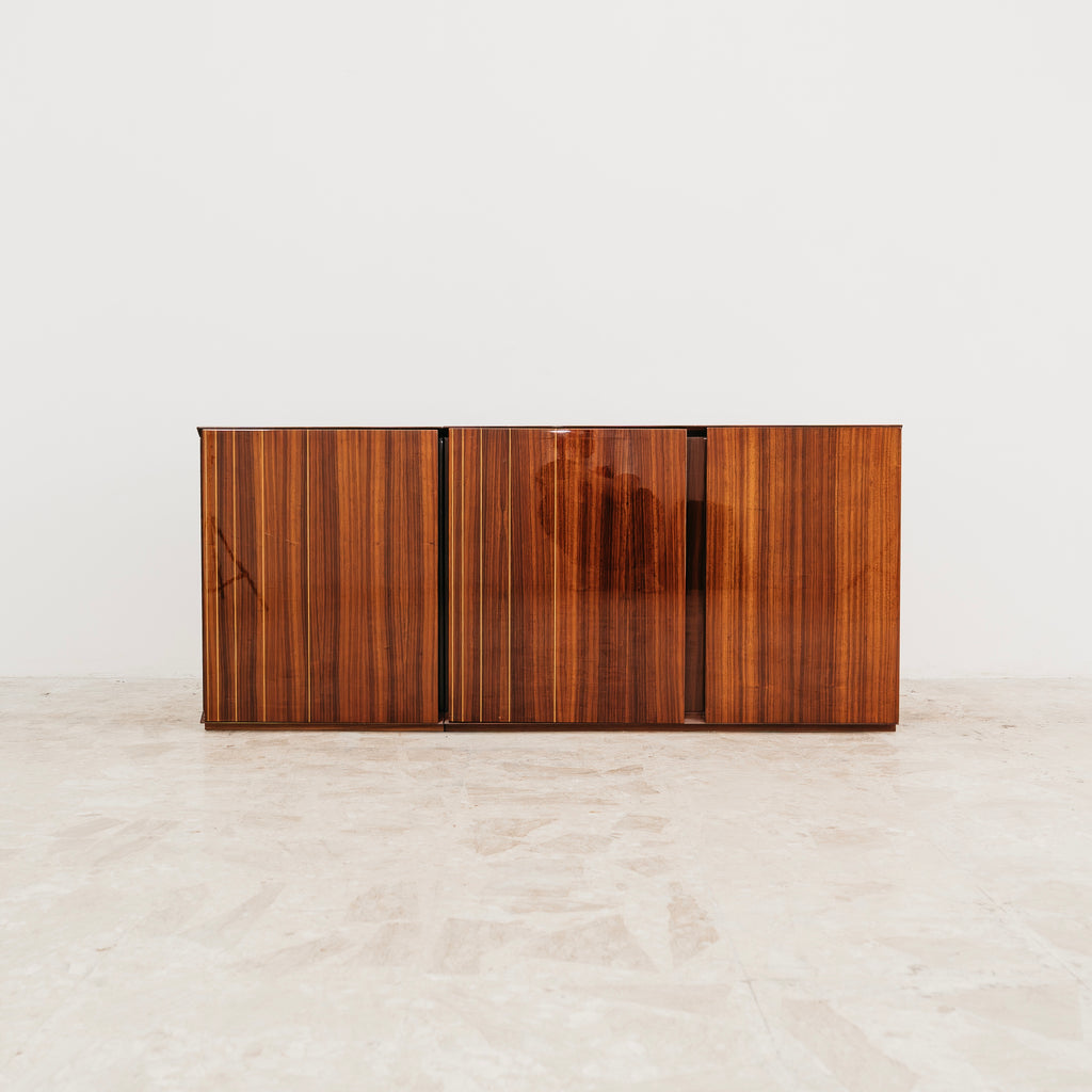 Credenza In Palissandro Monumentale Zebrawood Lacquered Mid-Century Design 1970