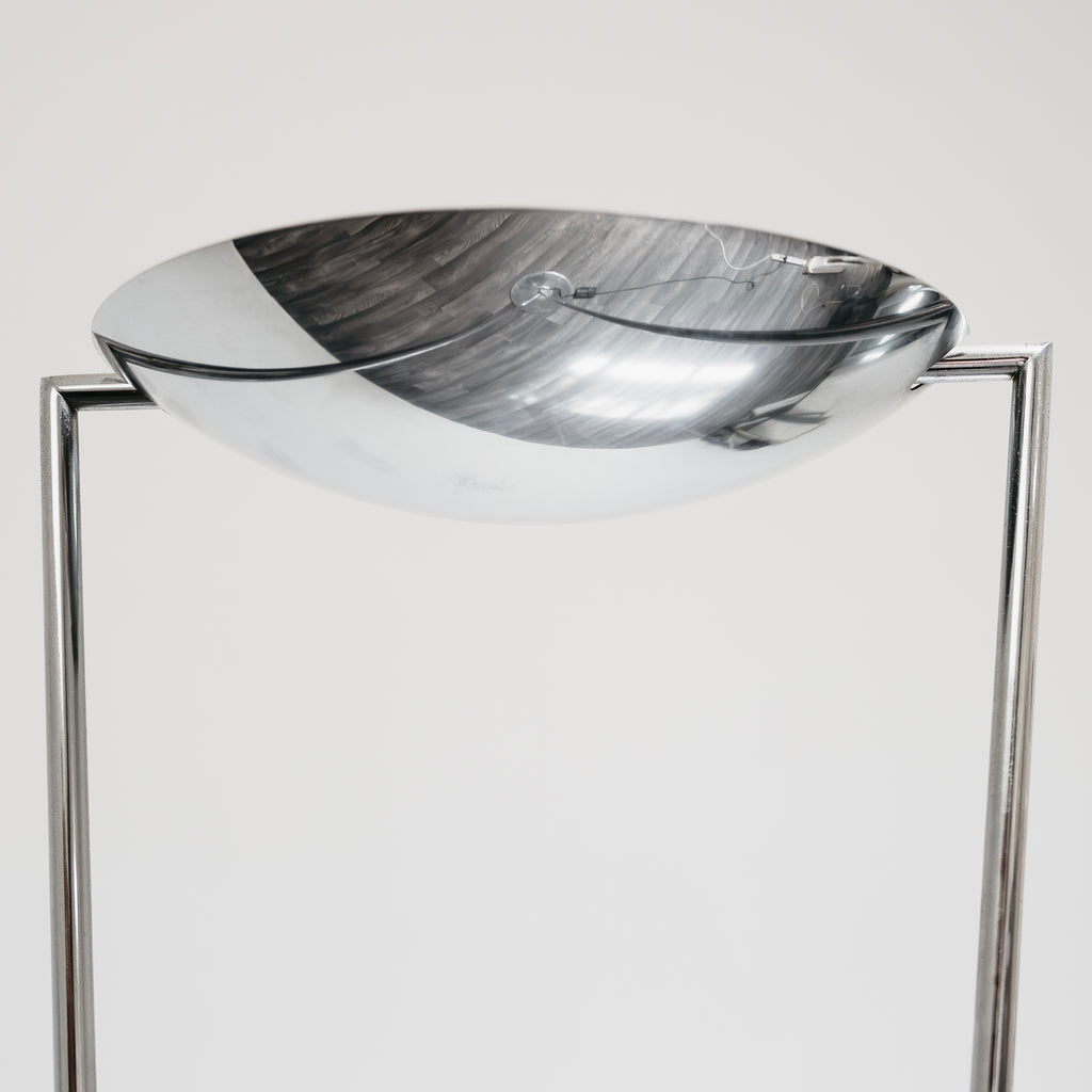 Lampada da Terra con Struttura in Acciaio Design Minimalista Anni 80