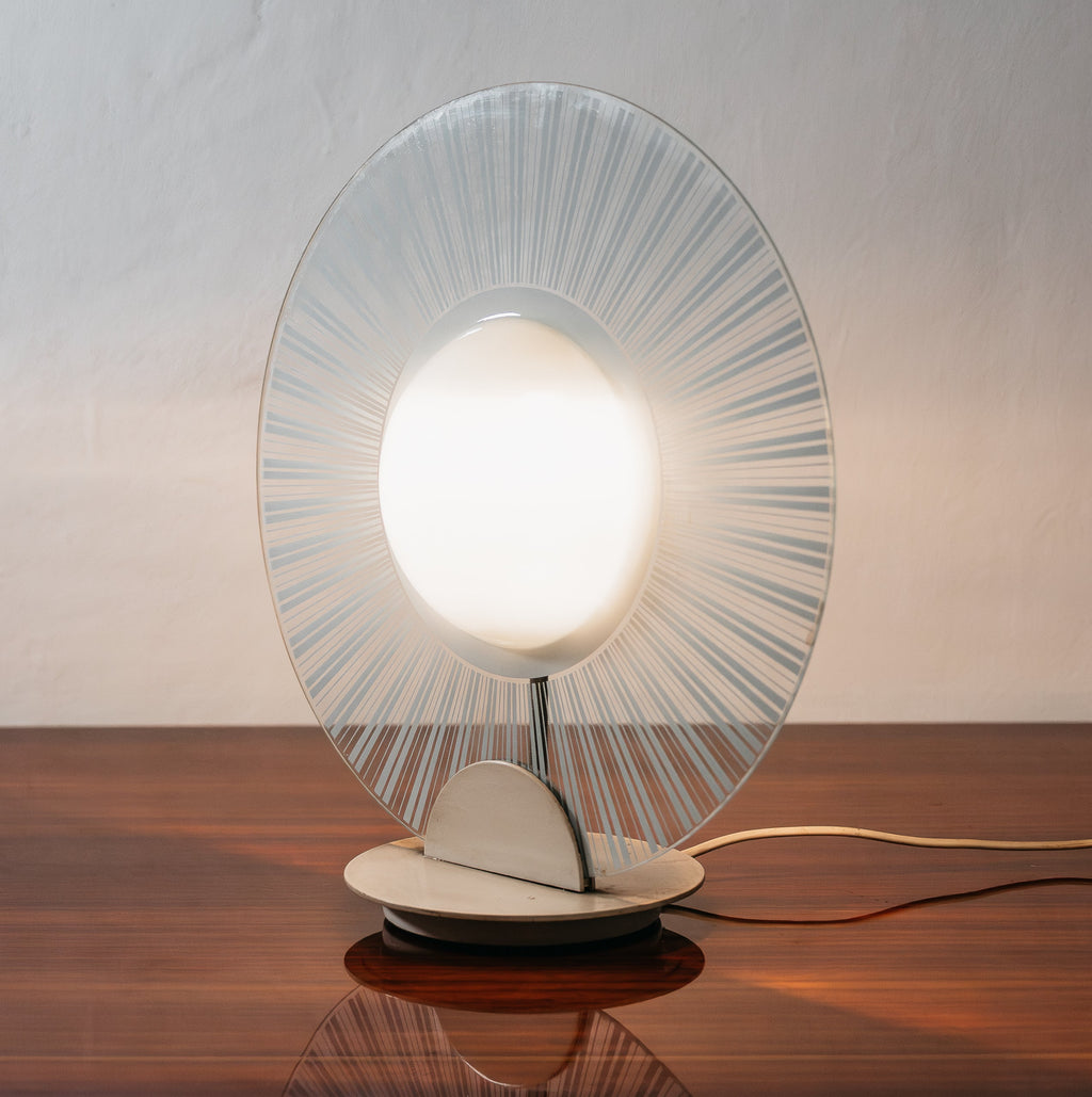 Lampada Di Design Postmoderno in Vetro Anni 80 Vintage