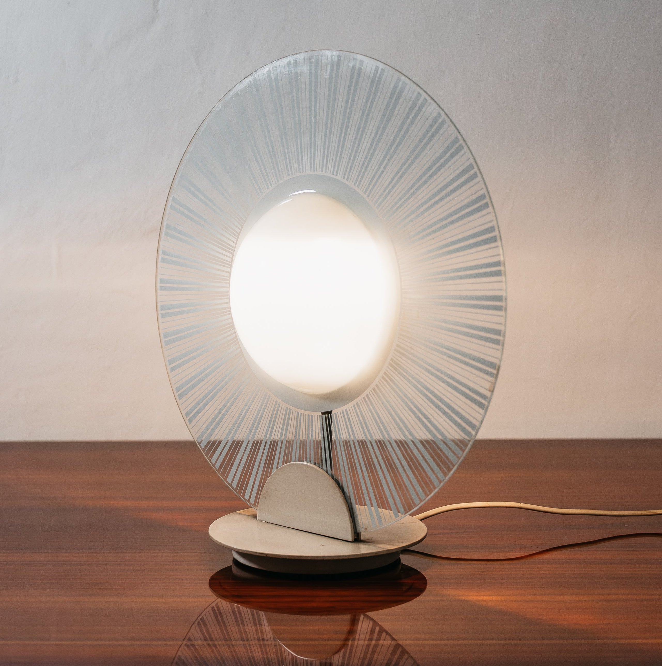 Lampada Di Design Postmoderno in Vetro Anni 80 Vintage