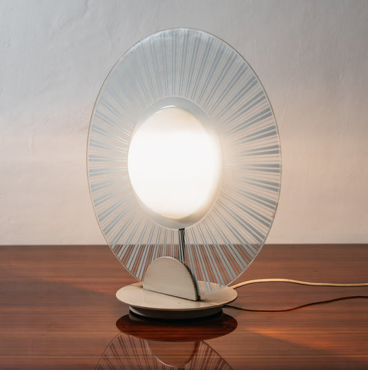 Lampada Di Design Postmoderno in Vetro Anni 80 Vintage