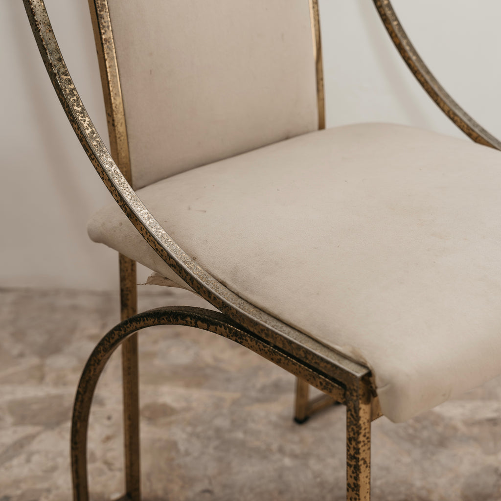 Set Da Pranzo 4 Vintage Italian Brass Dining Chairs by Zevi Design 1970’s