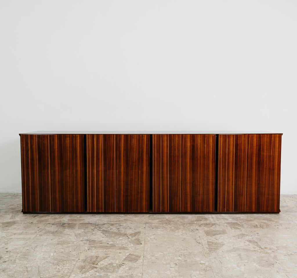 Credenza In Palissandro Monumentale Zebrawood Lacquered Mid-Century Design 1970