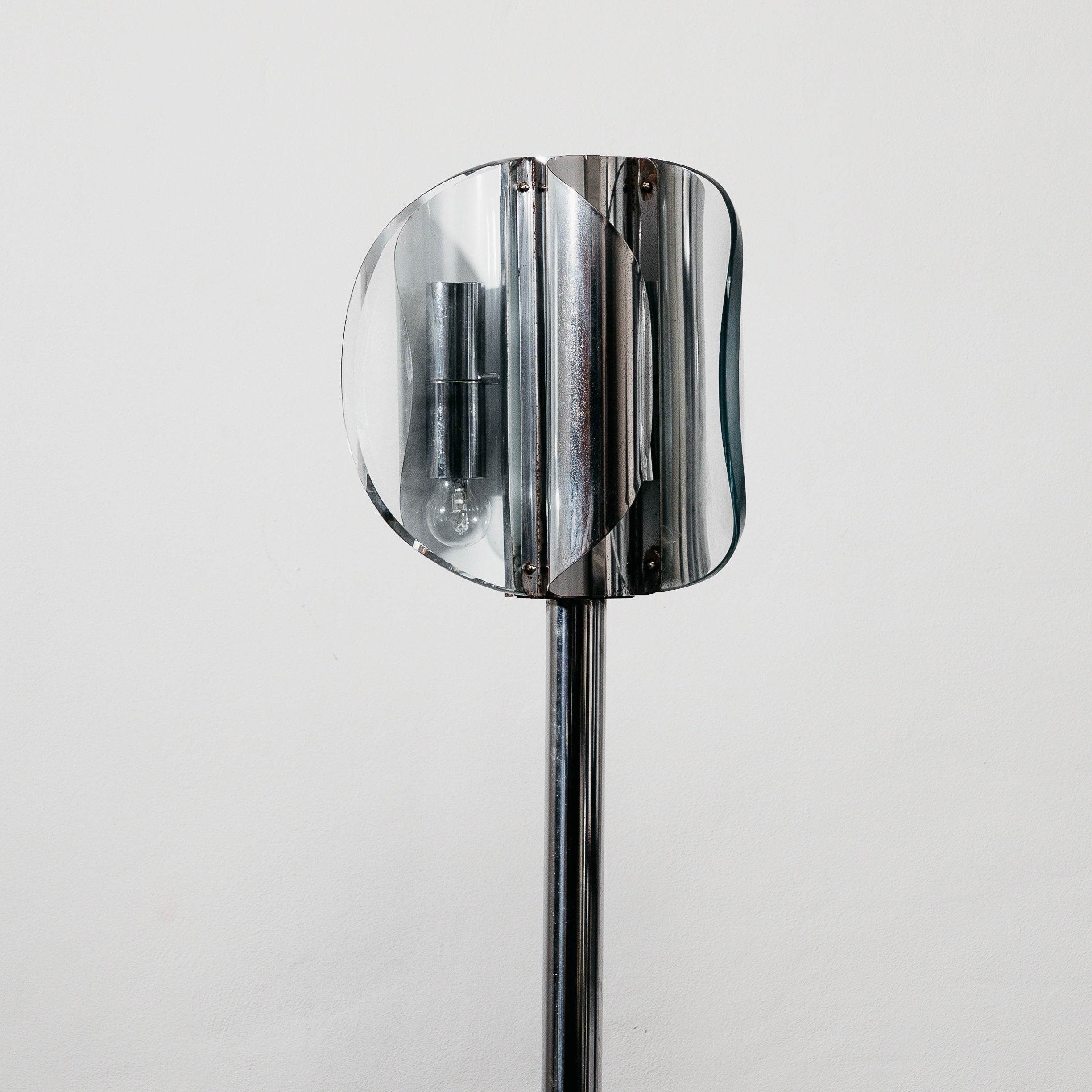 Lampada Da Pavimento Stile Fontana Arte Vintage Design 1970’s Modernariato