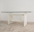 Tavolo Da Pranzo Pierre Cardin Legno E Cristallo Design Anni 70 Modernariato