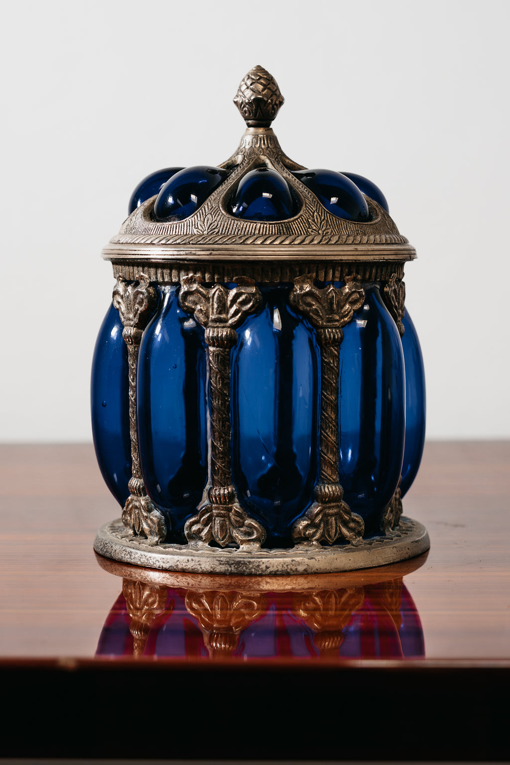 Centrotavola Large Royal Sheffield Collection Blue Service Jar 1950’s Vintage