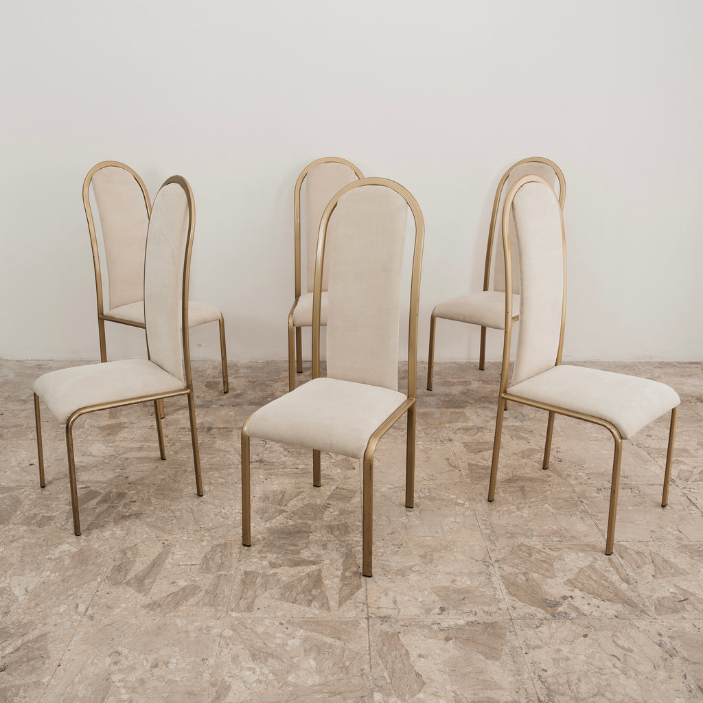 Set da pranzo composto da 6 sedie con schienale alto, Manifattura Italiana , Anni ‘70
