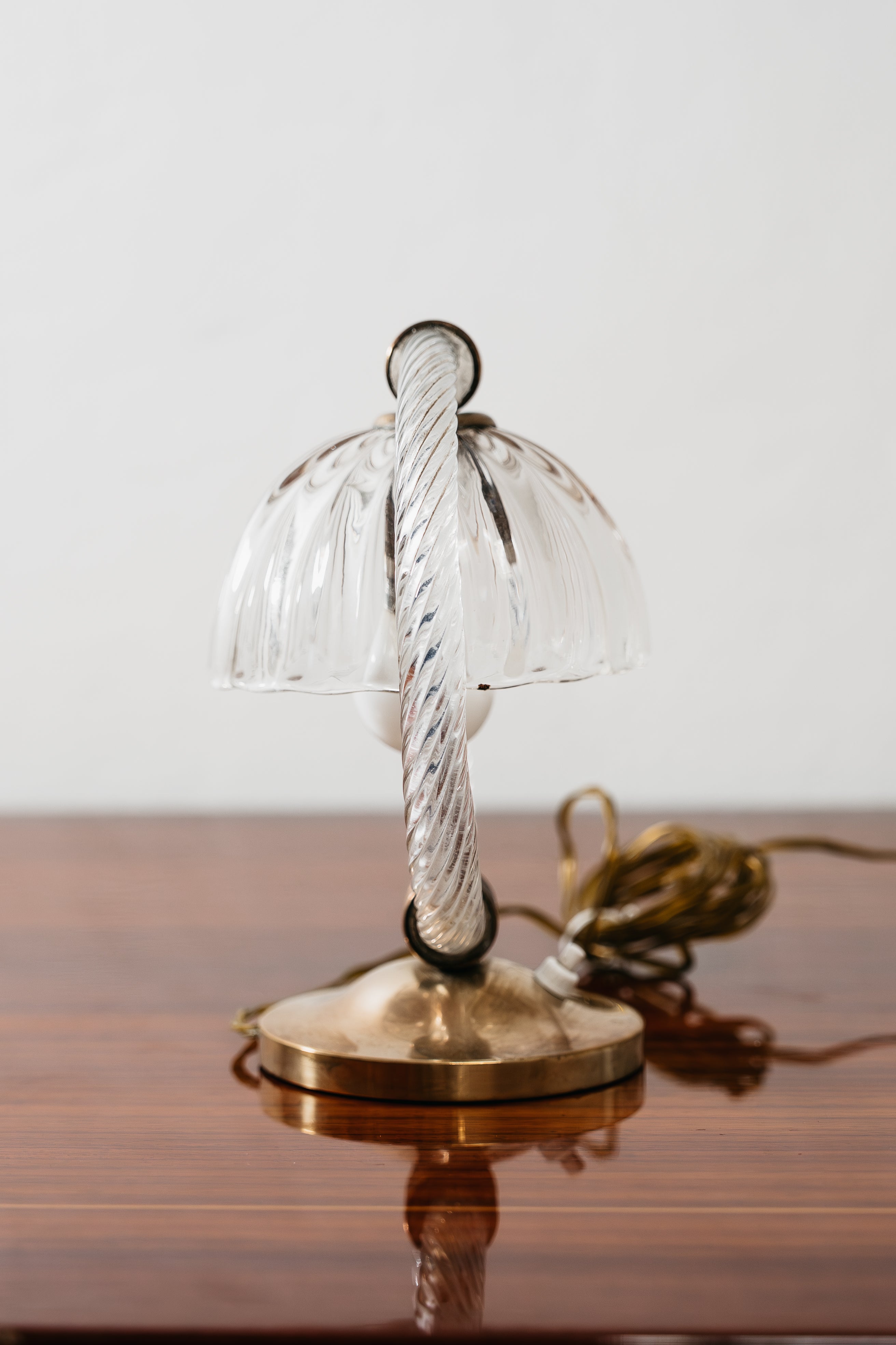 Barovier & Toso Coppia Di Abat-Jour In Vetro Di Murano E Ottone Anni ‘50 Vintage