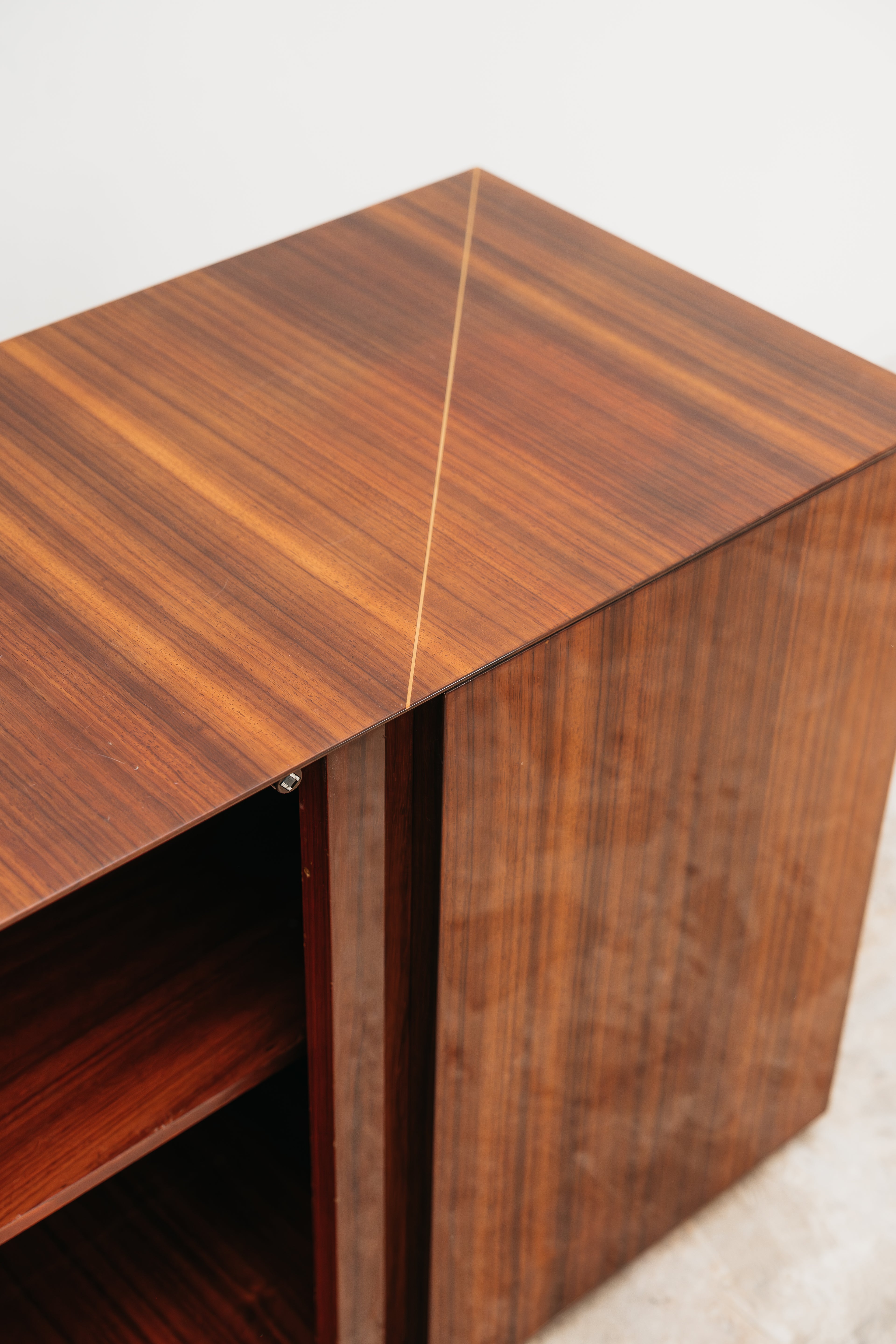 Credenza In Palissandro Monumentale Zebrawood Lacquered Mid-Century Design 1970