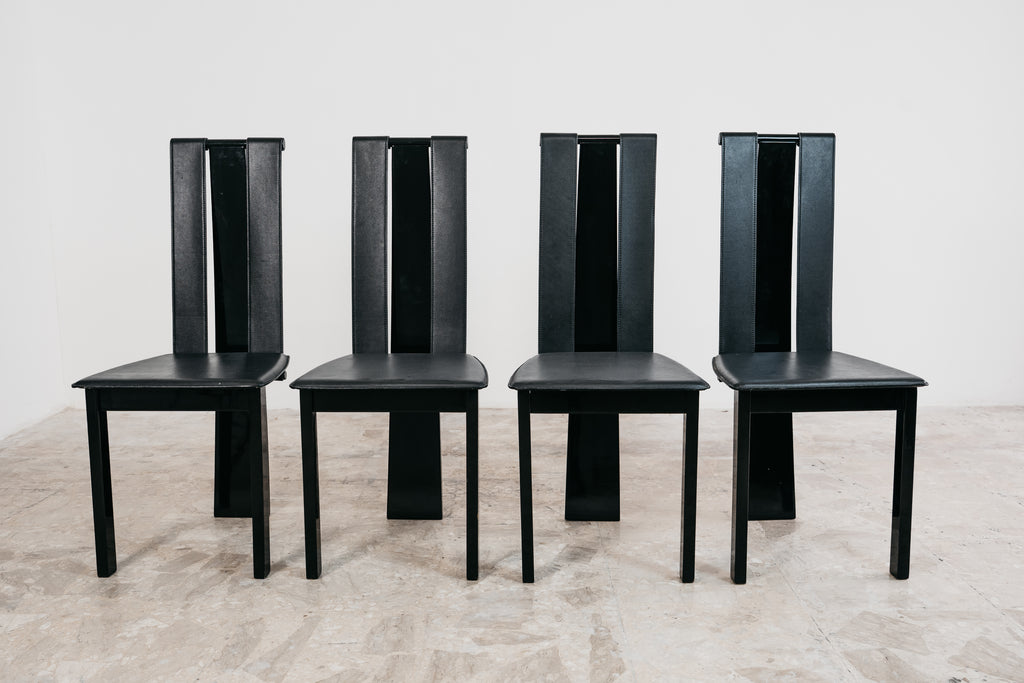 Set 4 Sedie Da Pranzo Postmoderne Design Anni ‘80 Modernariato