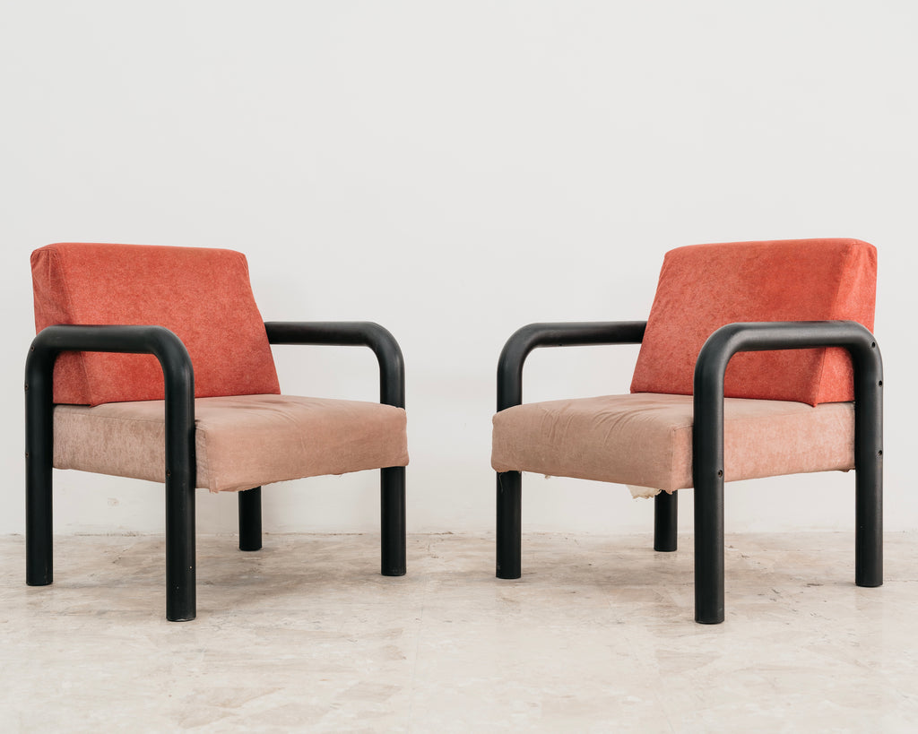 Coppia Di Poltrone Postmoderne Memphis Style Anni ‘80 Design Modernariato