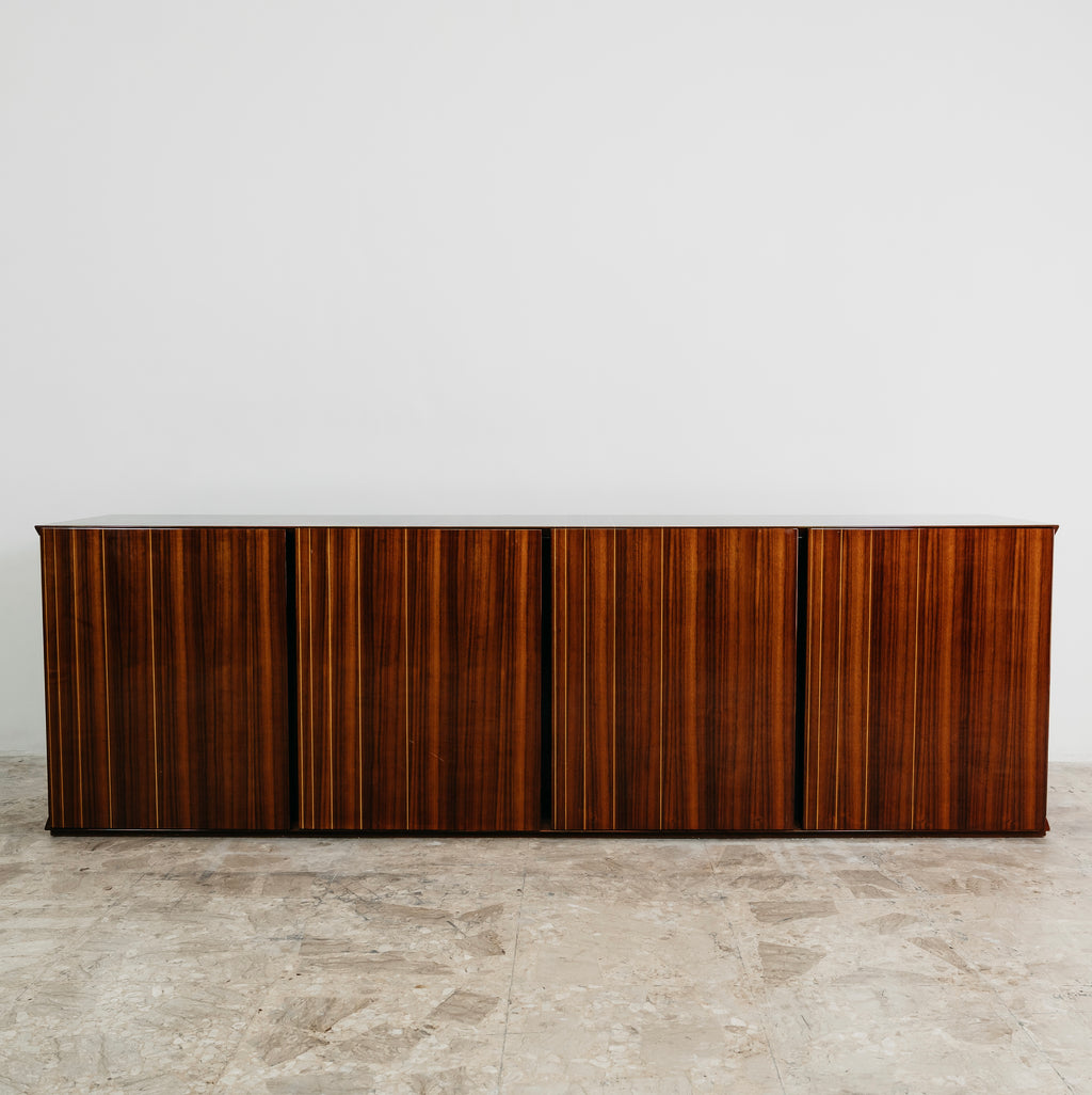 Credenza In Palissandro Monumentale Zebrawood Lacquered Mid-Century Design 1970