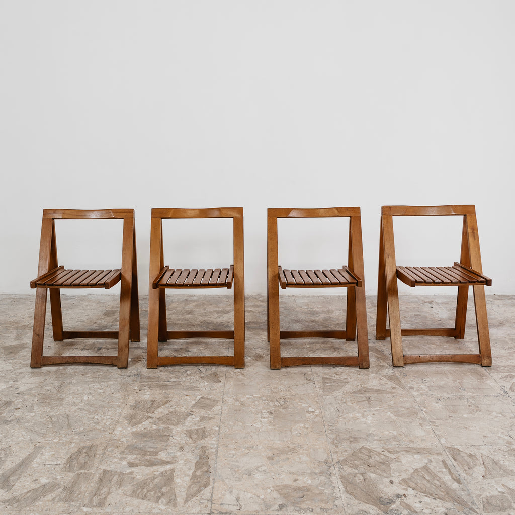 Aldo Jacober Per Alberto Bazzani 4 Sedie Mod. Trieste Anni ‘60 Design Vintage