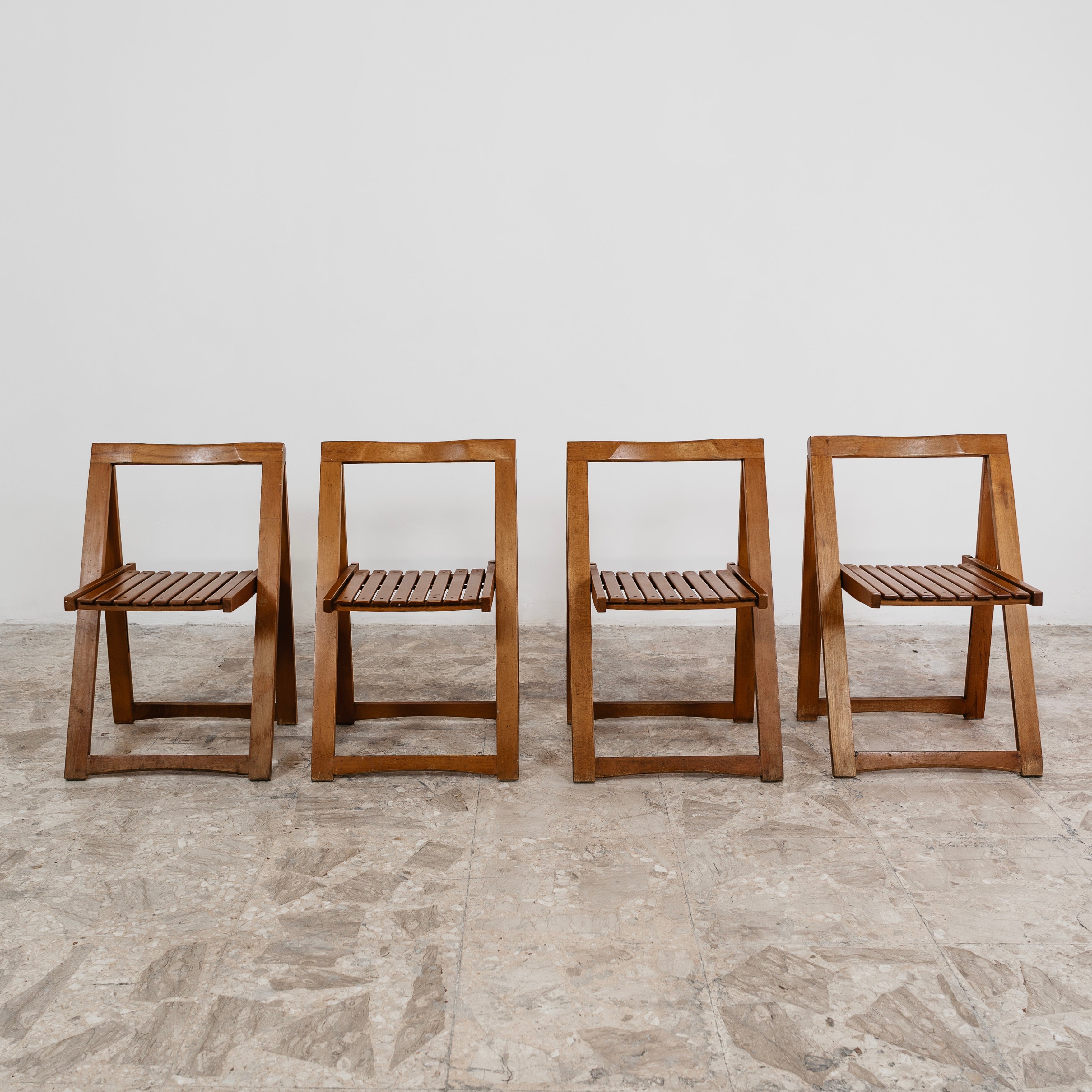 Aldo Jacober Per Alberto Bazzani 4 Sedie Mod. Trieste Anni ‘60 Design Vintage