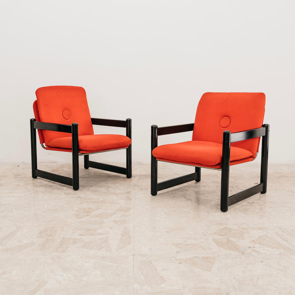 Coppia Di Poltrone Schirolli Mod. Pierrot Design Anni ‘80 Modernariato
