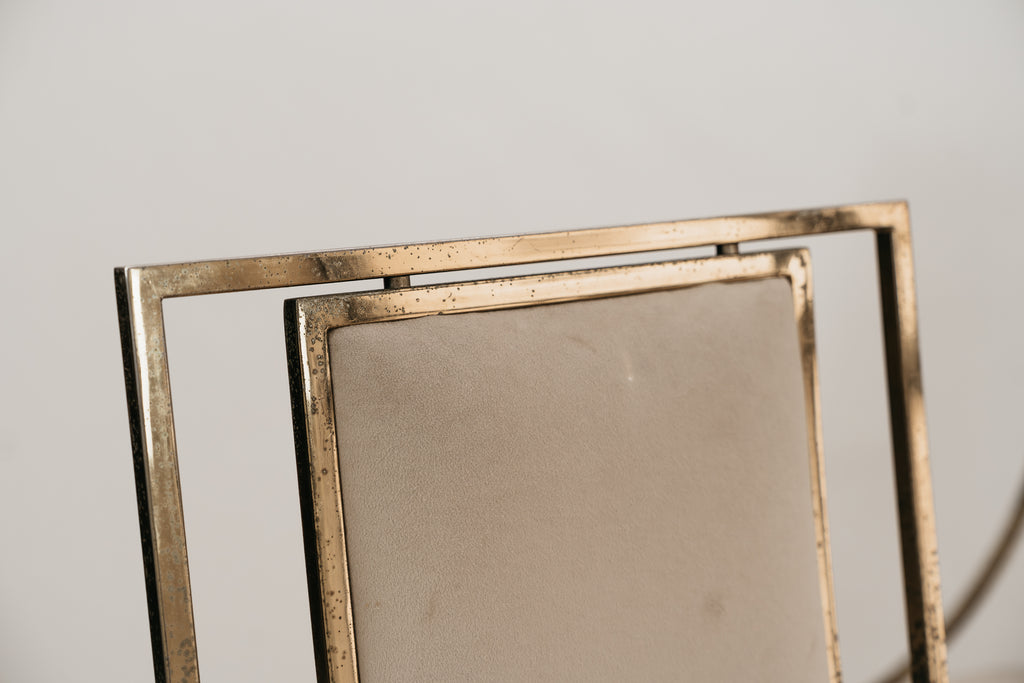 Set Da Pranzo 4 Vintage Italian Brass Dining Chairs by Zevi Design 1970’s