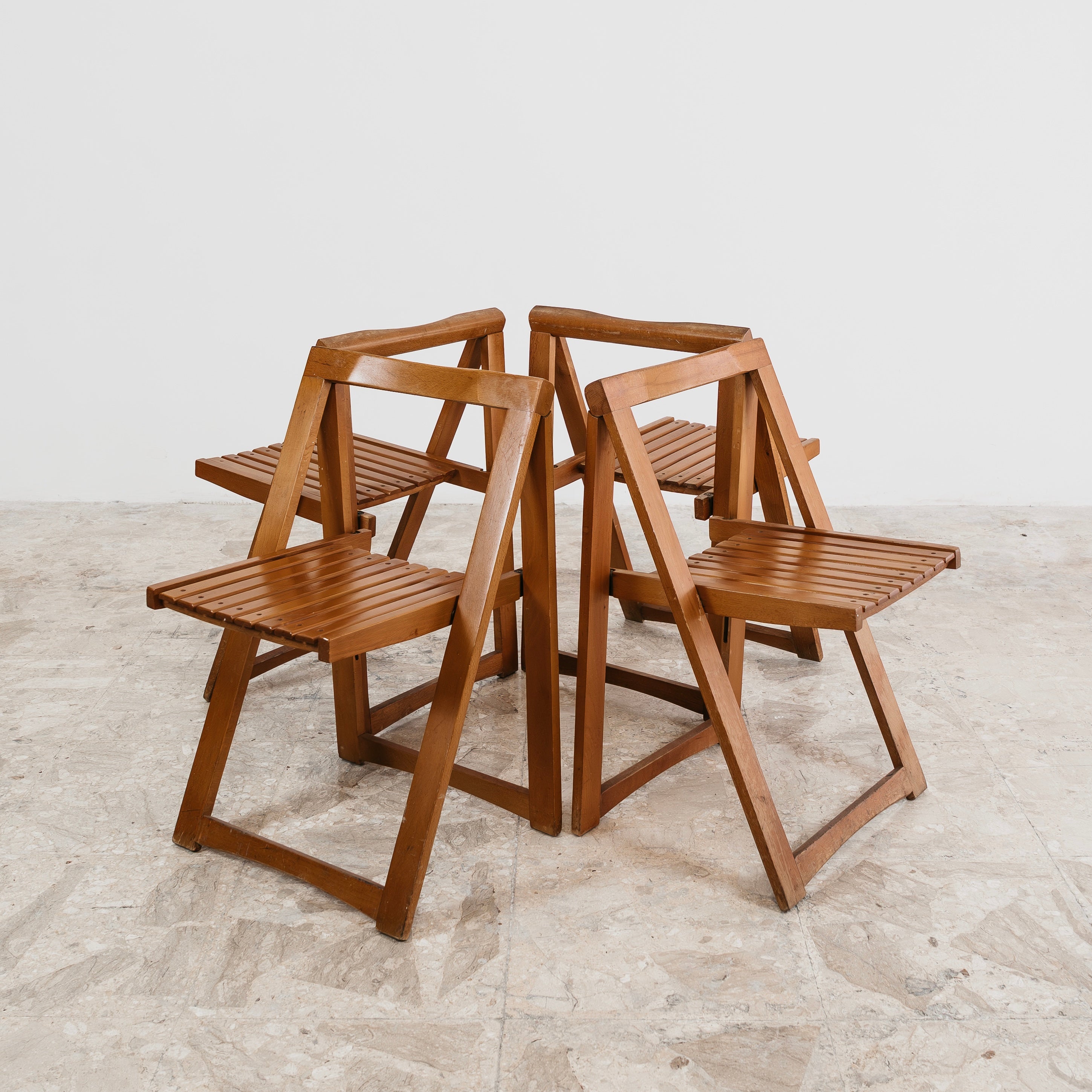 Aldo Jacober Per Alberto Bazzani 4 Sedie Mod. Trieste Anni ‘60 Design Vintage