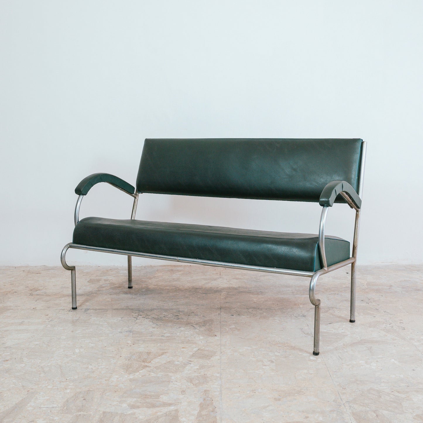 Divanetto Bauhaus Cantilever Anni ‘40 In Acciaio Tubolare Design Modernariato