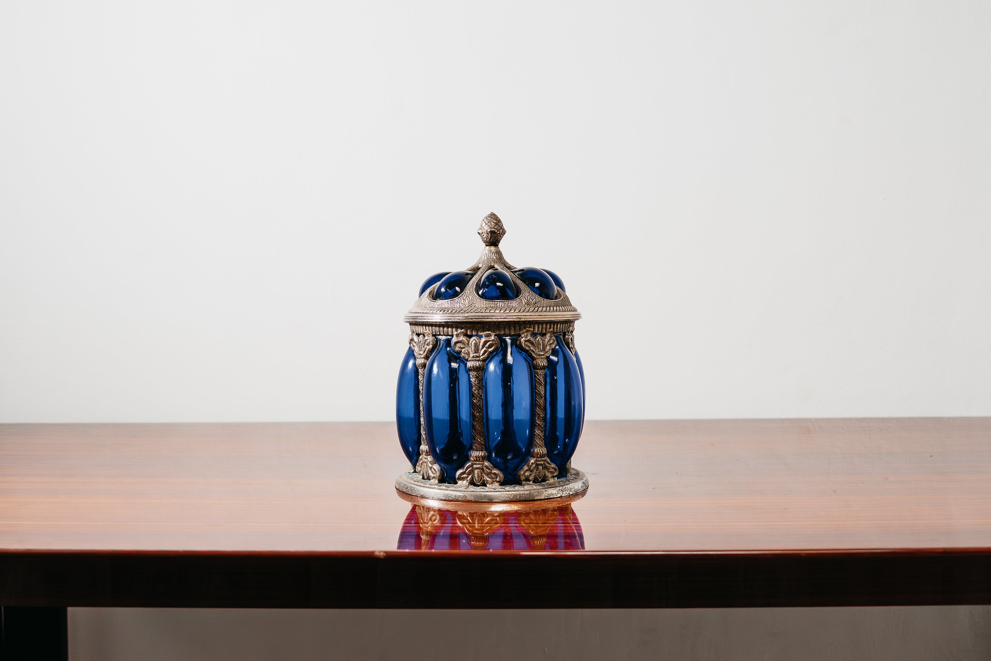 Centrotavola Large Royal Sheffield Collection Blue Service Jar 1950’s Vintage