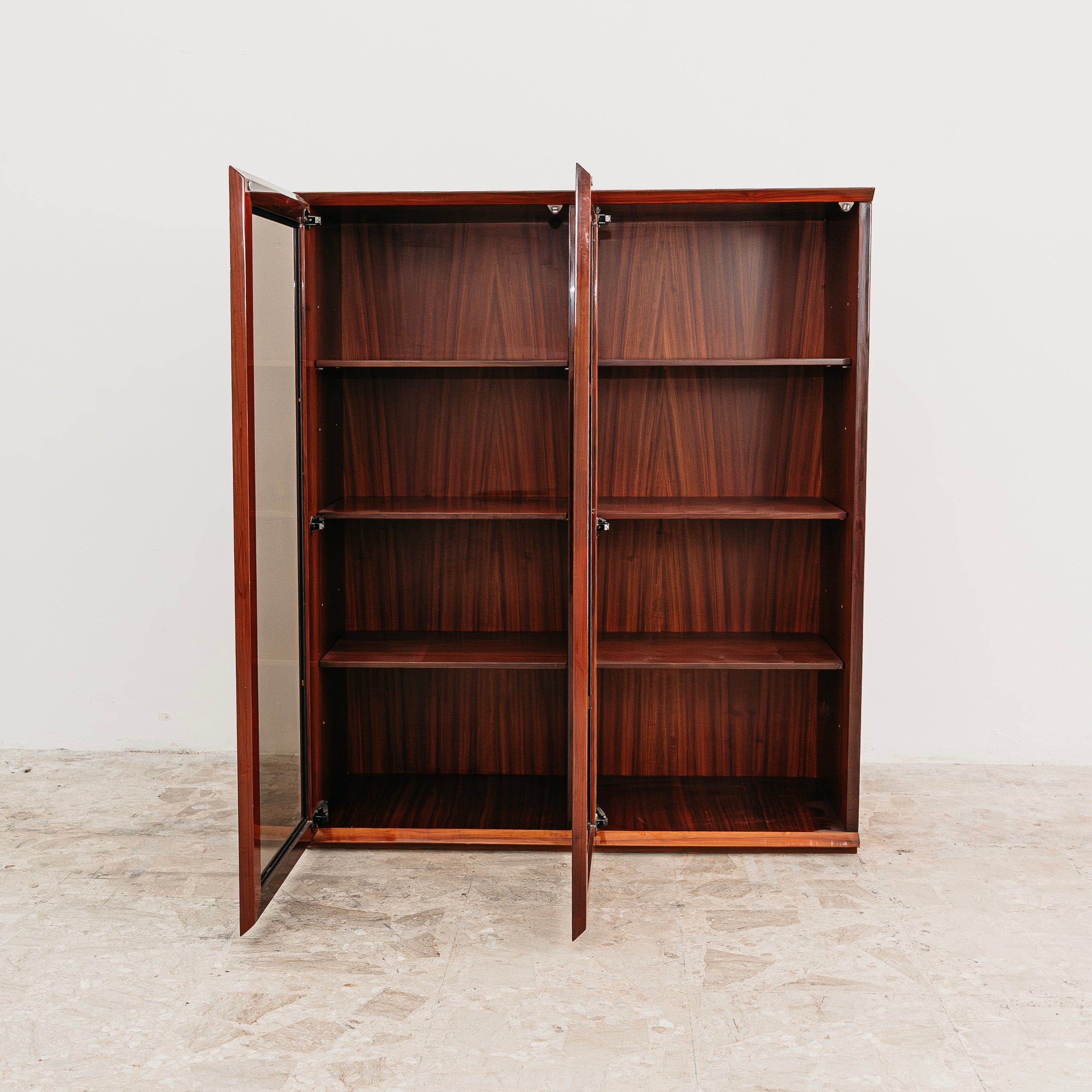 Vetrina In Palissandro Monumentale Zebrawood Lacquered Mid-Century Design 1970