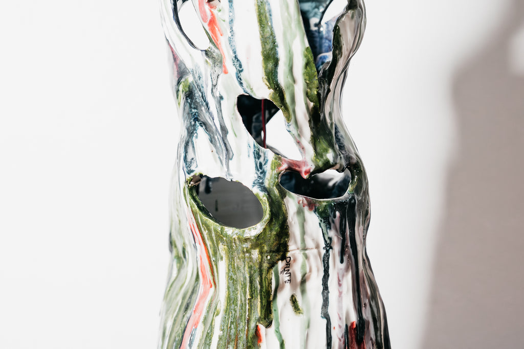 Ernesto Treccani Attr. Lampada Scultorea Da Tavolo/ Da Terra Ceramica Design Modernariato