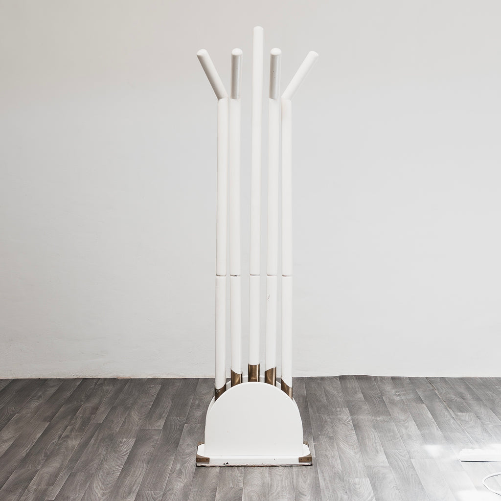 Appendiabiti Vintage Post-Modern Design Modernariato Anni ‘80 Legno e Ottone