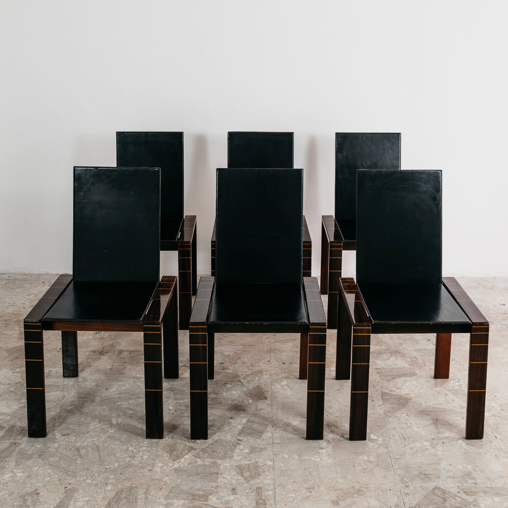Set 6 Sedie Da Pranzo Palissandro Mid-Century Nello Stile Di Afra & Tobia Scarpa