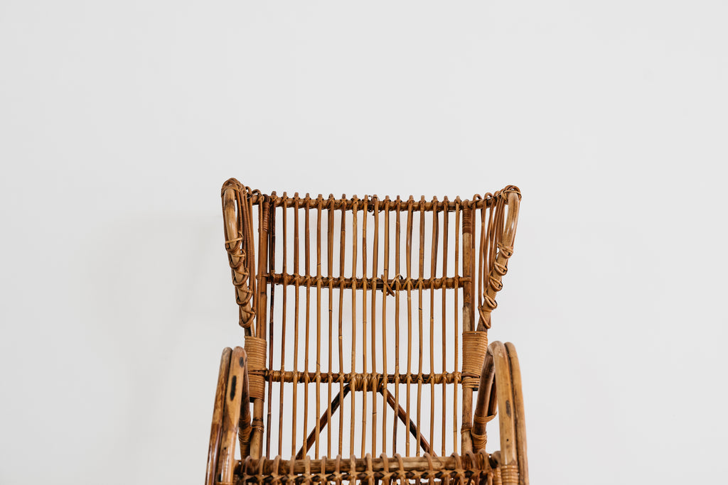 Poltrona a Dondolo Rocking Chair Francese Vintage Design Modernariato 1960’s