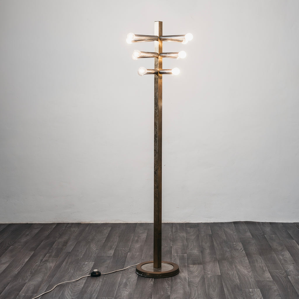 Lampada Da Pavimento Hollywood Regency Design 1970’s