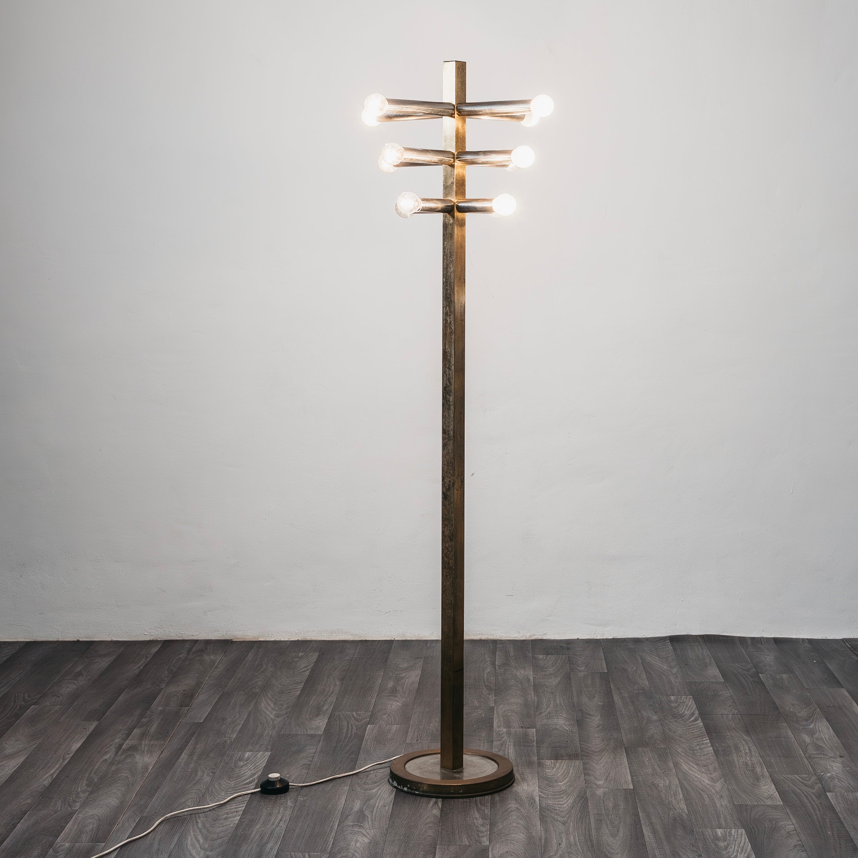 Lampada Da Pavimento Hollywood Regency Design 1970’s