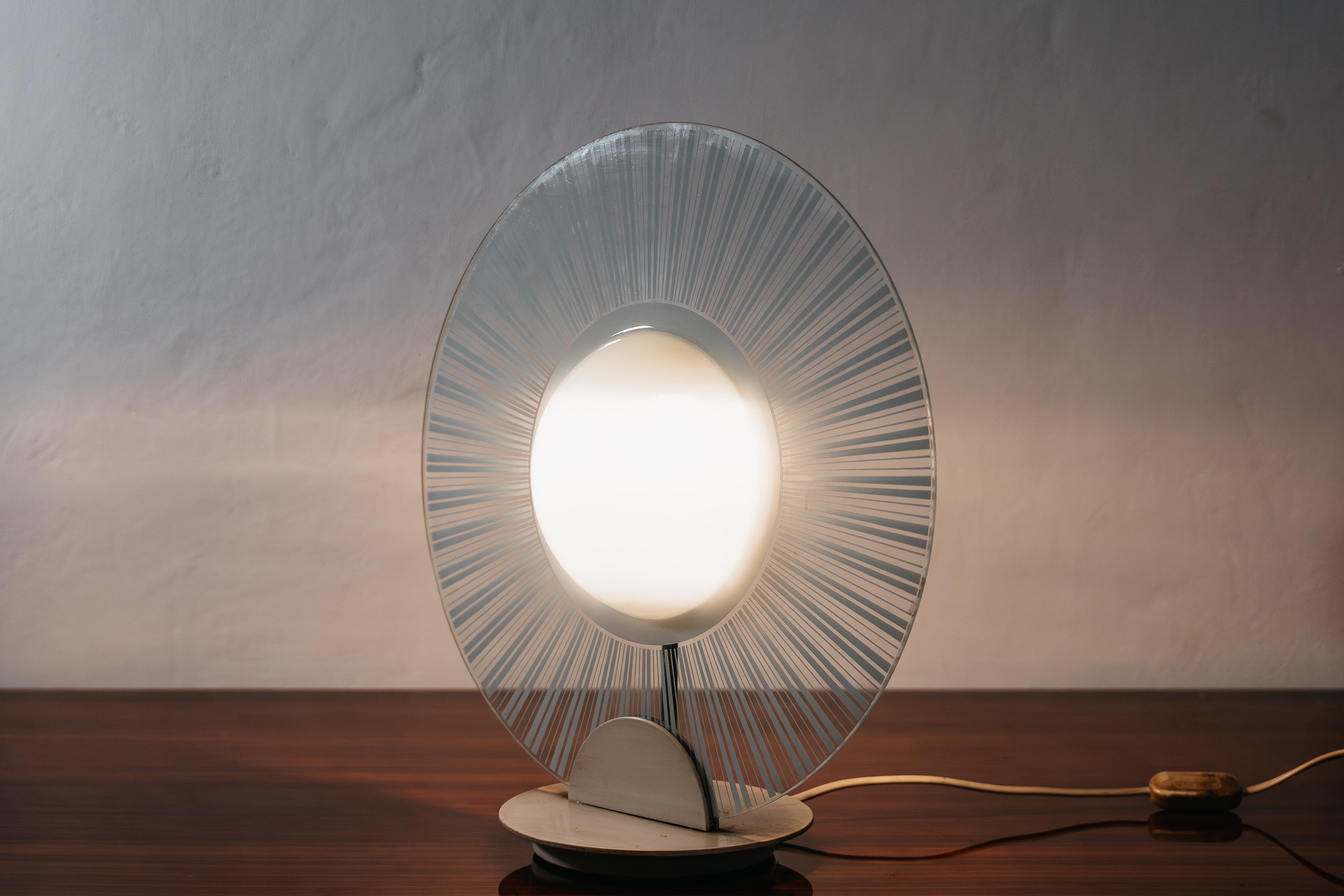 Lampada Di Design Postmoderno in Vetro Anni 80 Vintage