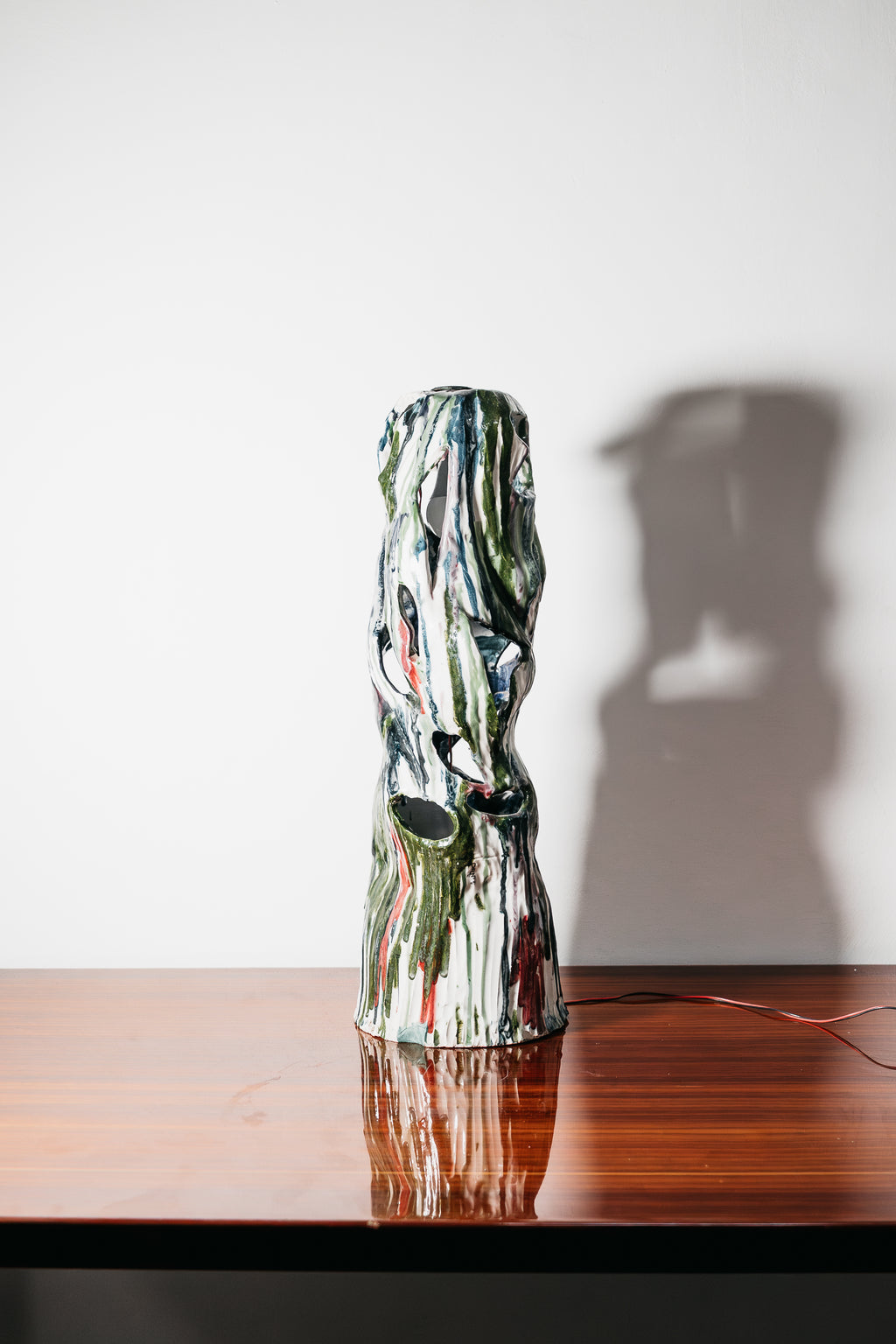 Ernesto Treccani Attr. Lampada Scultorea Da Tavolo/ Da Terra Ceramica Design Modernariato