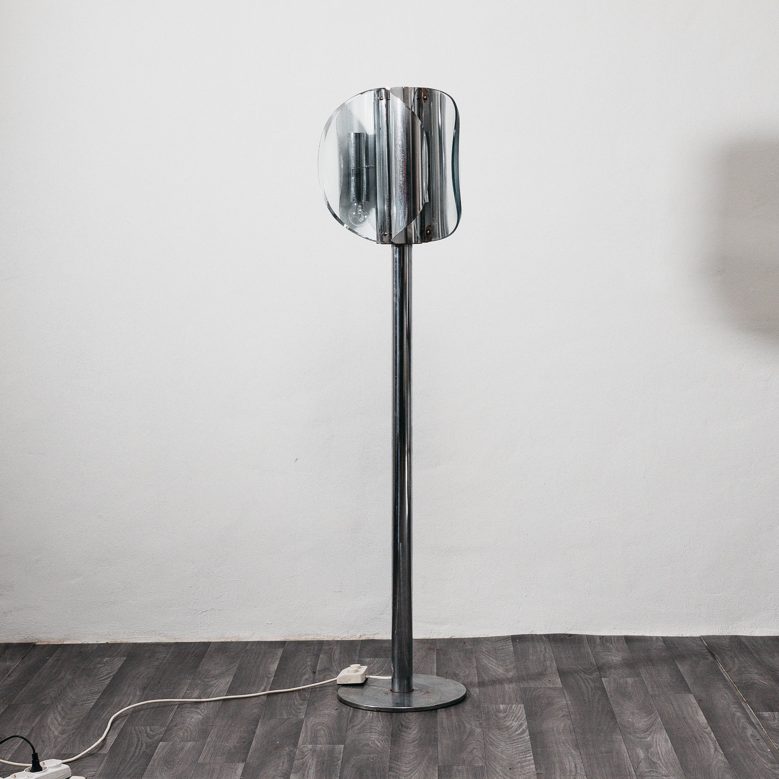 Lampada Da Pavimento Stile Fontana Arte Vintage Design 1970’s Modernariato