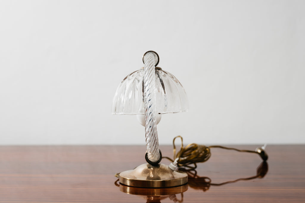 Barovier & Toso Coppia Di Abat-Jour In Vetro Di Murano E Ottone Anni ‘50 Vintage