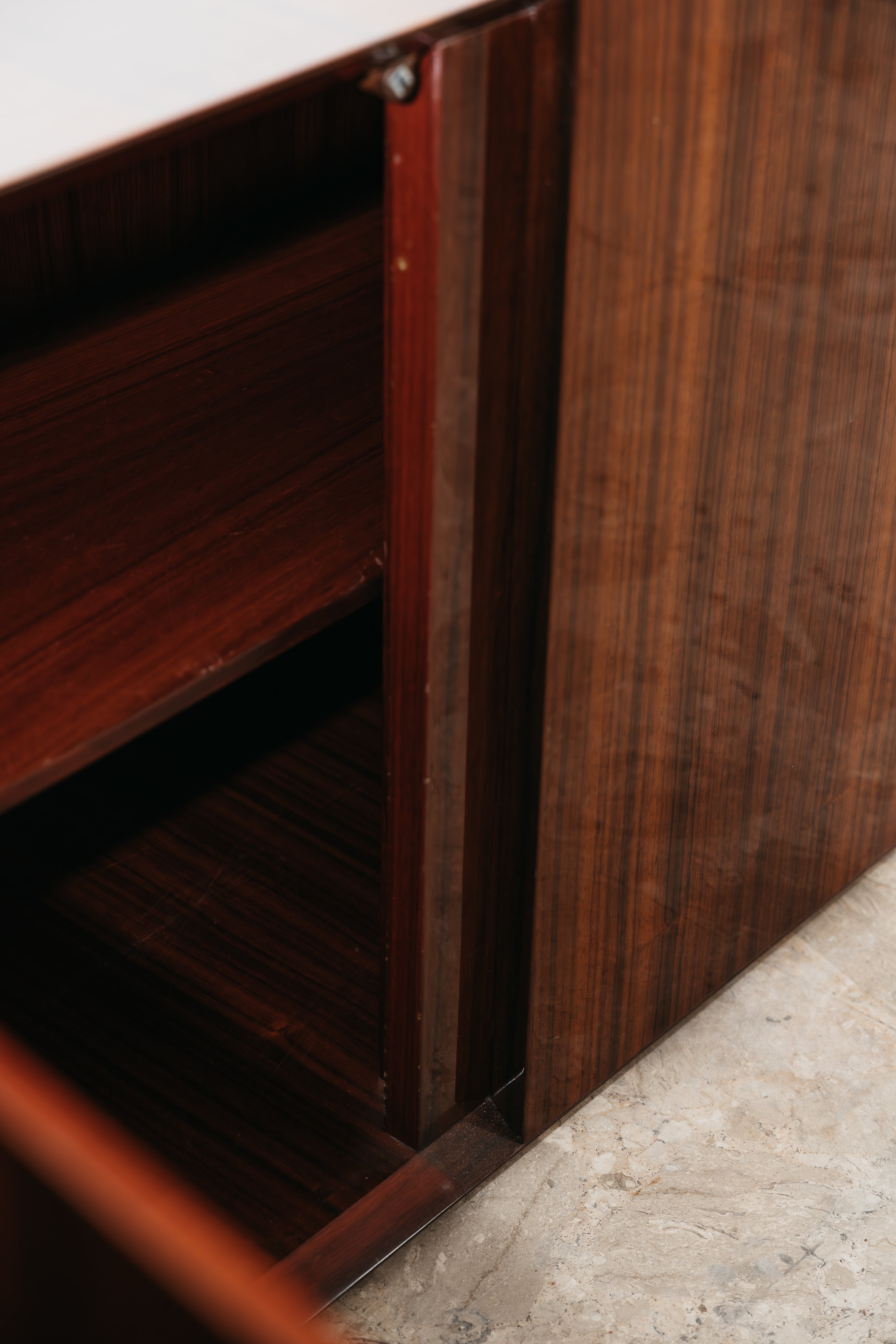 Credenza In Palissandro Monumentale Zebrawood Lacquered Mid-Century Design 1970