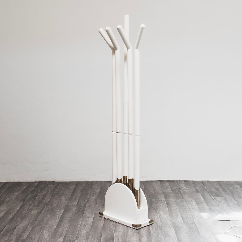 Appendiabiti Vintage Post-Modern Design Modernariato Anni ‘80 Legno e Ottone