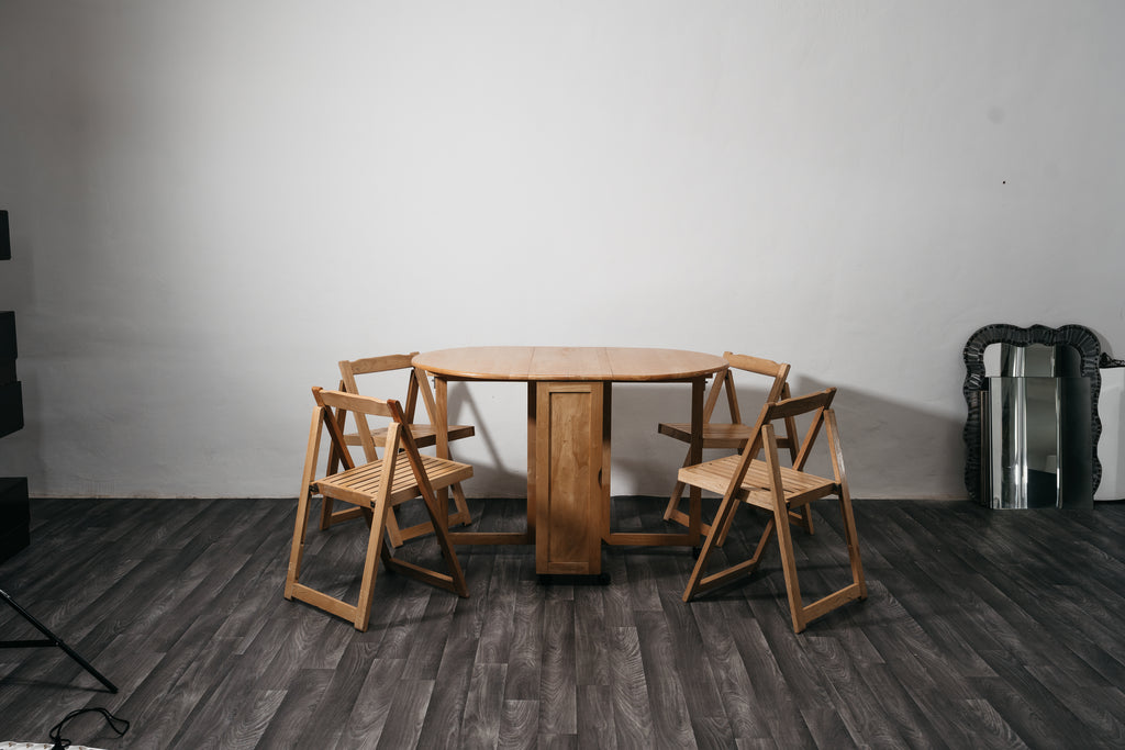 Set Tavolo E Sedie Richiudibile Design Salvaspazio Anni 80 Set Pranzo Giardino