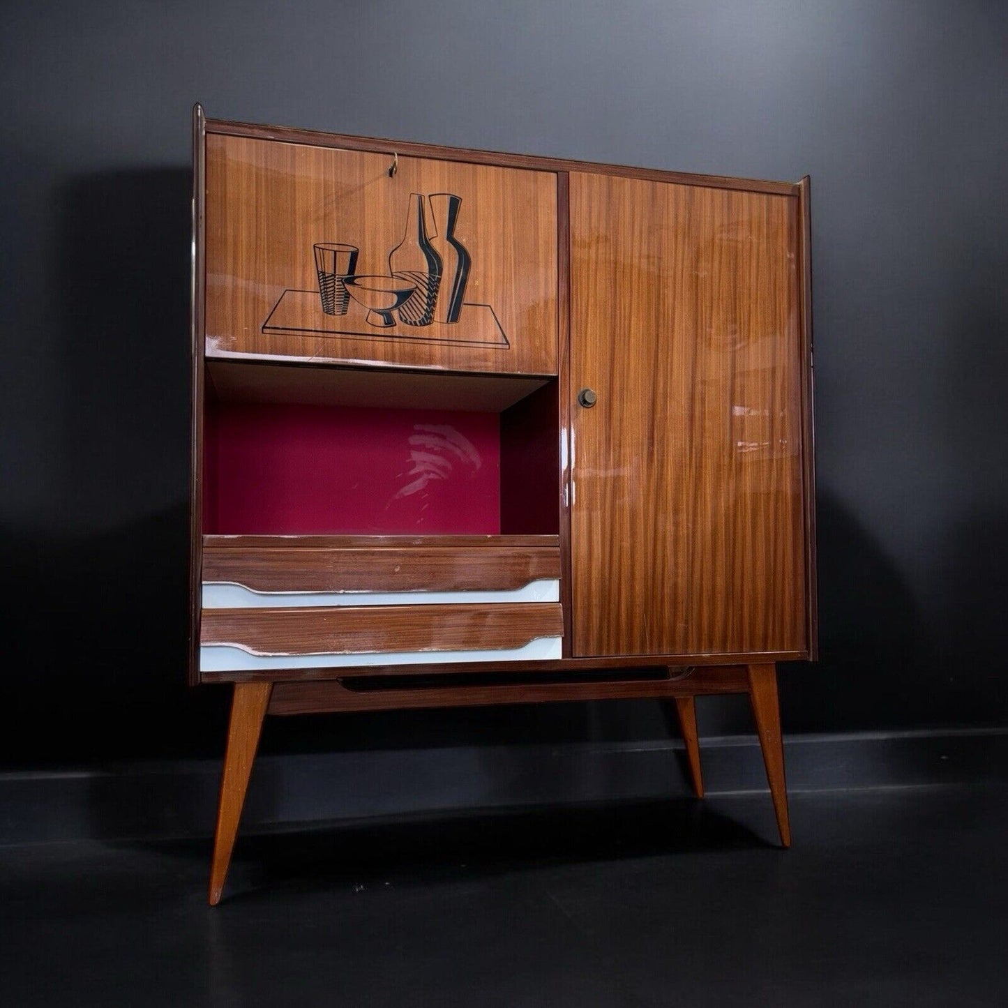 CREDENZA MOBILE BAR STILE SCANDINAVO MID-CENTURY 1950’S